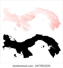 High detailed vector map. Panama.