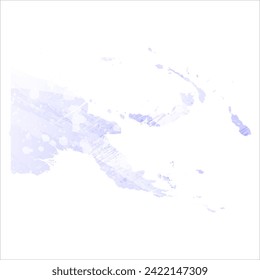 Hohe detaillierte Vektorkarte. Papua-Neuguinea. Aquarell. Periwinkle Farbe. Feine lila Farbe. Pastellviolett.