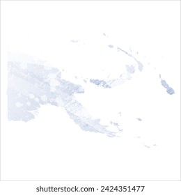 High detailed vector map. Papua New Guinea. Watercolor style. Periwinkle color. Pastel lilac color. Delicate purple.