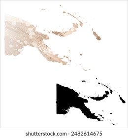 Mapa de Vector detallado. Papúa Nueva Guinea.