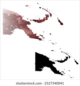 High detailed vector map. Papua New Guinea.