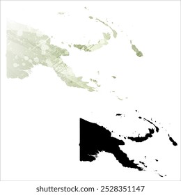 High detailed vector map. Papua New Guinea.