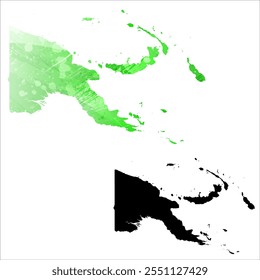 Alto mapa de Vector detallado. Papúa Nueva Guinea.