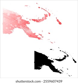 High detailed vector map. Papua New Guinea.