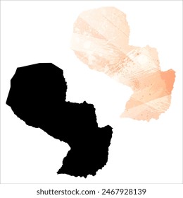Detaillierte Karte der Vektorgrafik. Paraguay.
