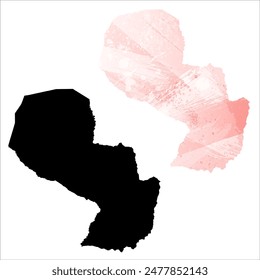 High detailed vector map. Paraguay.