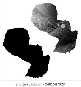 Detaillierte Karte der Vektorgrafik. Paraguay.