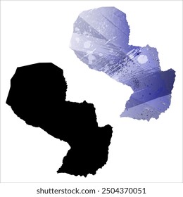 High detailed vector map. Paraguay.