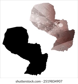 High detailed vector map. Paraguay.