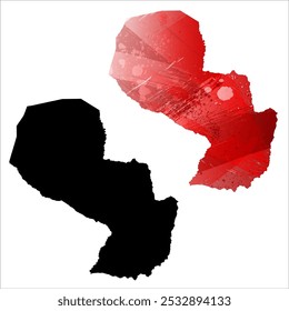 Alto mapa de Vector detallado. Paraguay.