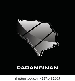 High detailed vector map of Paranginan City modern outline, Logo Vector Design. Abstract, designs concept, logo, logotype element for template.