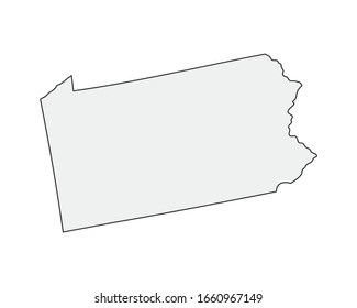 High detailed vector map. Pennsylvania USA state.