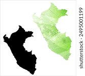High detailed vector map. Peru.