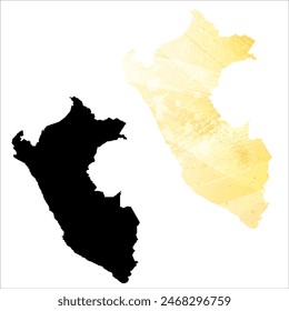 High detailed vector map. Peru.
