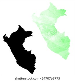 High detailed vector map. Peru.