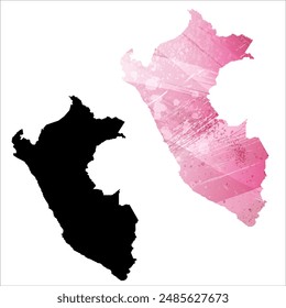 High detailed vector map. Peru.