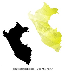 High detailed vector map. Peru.