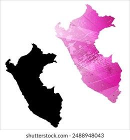 High detailed vector map. Peru.