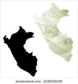 High detailed vector map. Peru.