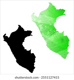 High detailed vector map. Peru.