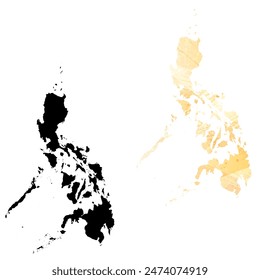 High detailed vector map. Philippines.