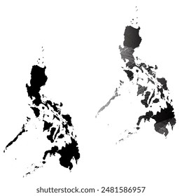 High detailed vector map. Philippines.