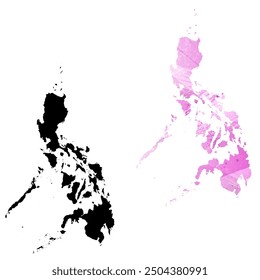 Alto mapa de Vector detallado. Filipinas.