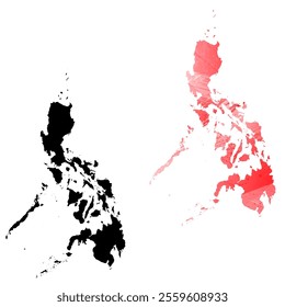 High detailed vector map. Philippines.