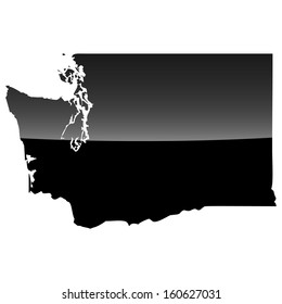 High detailed vector map with piano effect - Washington 
