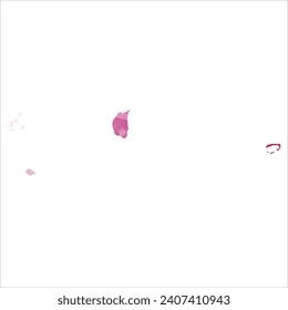 High detailed vector map. Pitcairn Islands. Watercolor style. Amaranth deep purple color.