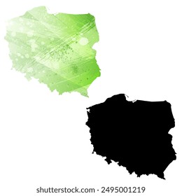 Detaillierte Karte der Vektorgrafik. Polen.