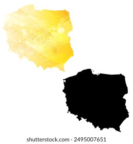 High detailed vector map. Poland.