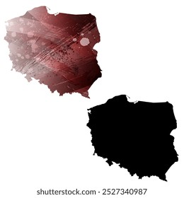 Alto mapa de Vector detallado. Polonia.