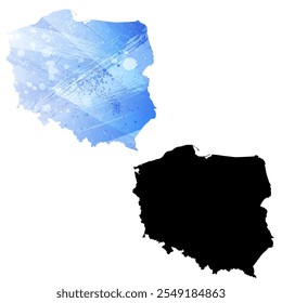 High detailed vector map. Poland.