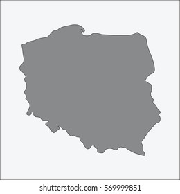 High detailed vector map - Poland