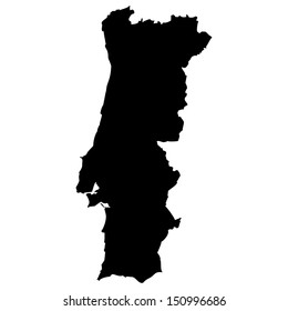 High detailed vector map - Portugal 