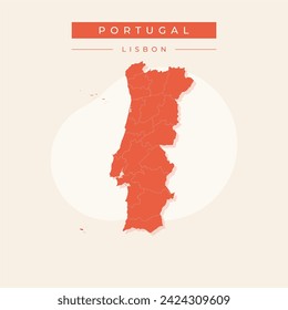 High detailed vector map - Portugal