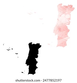 High detailed vector map. Portugal.