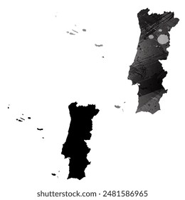 High detailed vector map. Portugal.