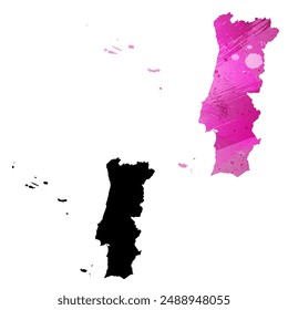 High detailed vector map. Portugal.