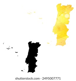 High detailed vector map. Portugal.