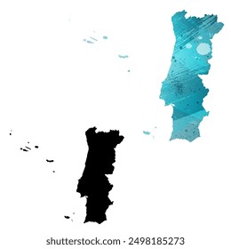 High detailed vector map. Portugal.