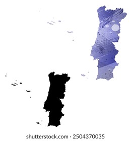 High detailed vector map. Portugal.