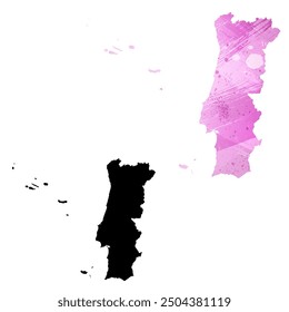 High detailed vector map. Portugal.