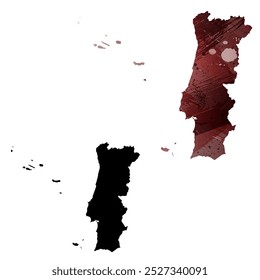 Alto mapa de Vector detallado. Portugal.
