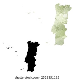 High detailed vector map. Portugal.