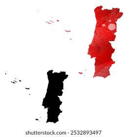 High detailed vector map. Portugal.