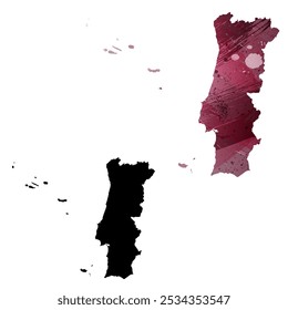 High detailed vector map. Portugal.