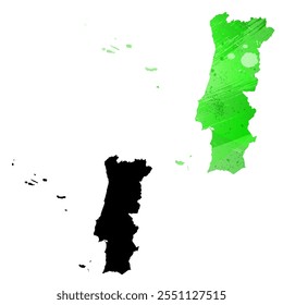 High detailed vector map. Portugal.