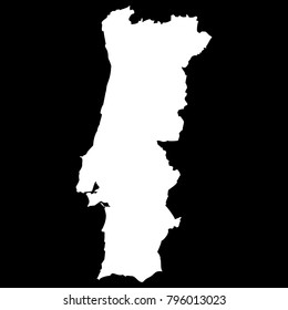 High detailed vector map - Portugal